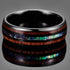 Men's 8mm Tungsten With Hawaiian Koa Wood & Abalone Shell Tri-Inlay Wedding Band